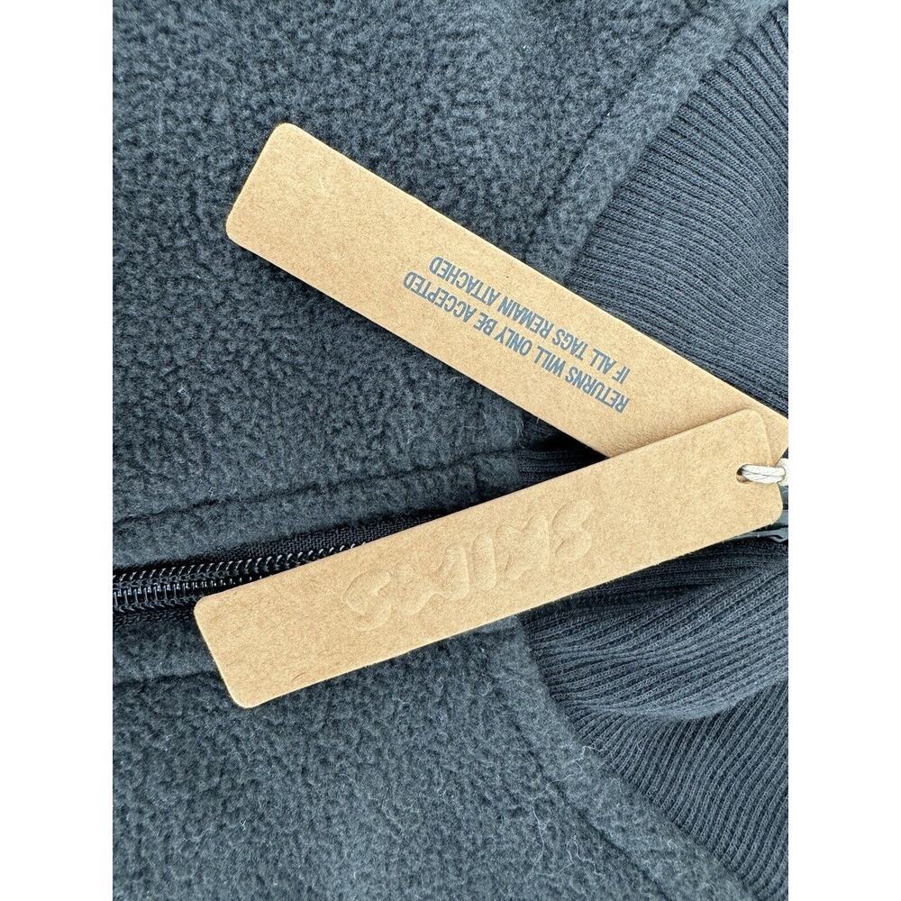 Skims Fleece Lounge Track Jacket Sz XXL Cropped Black Onyx Outdoor Casual New - Picture 5 of 15